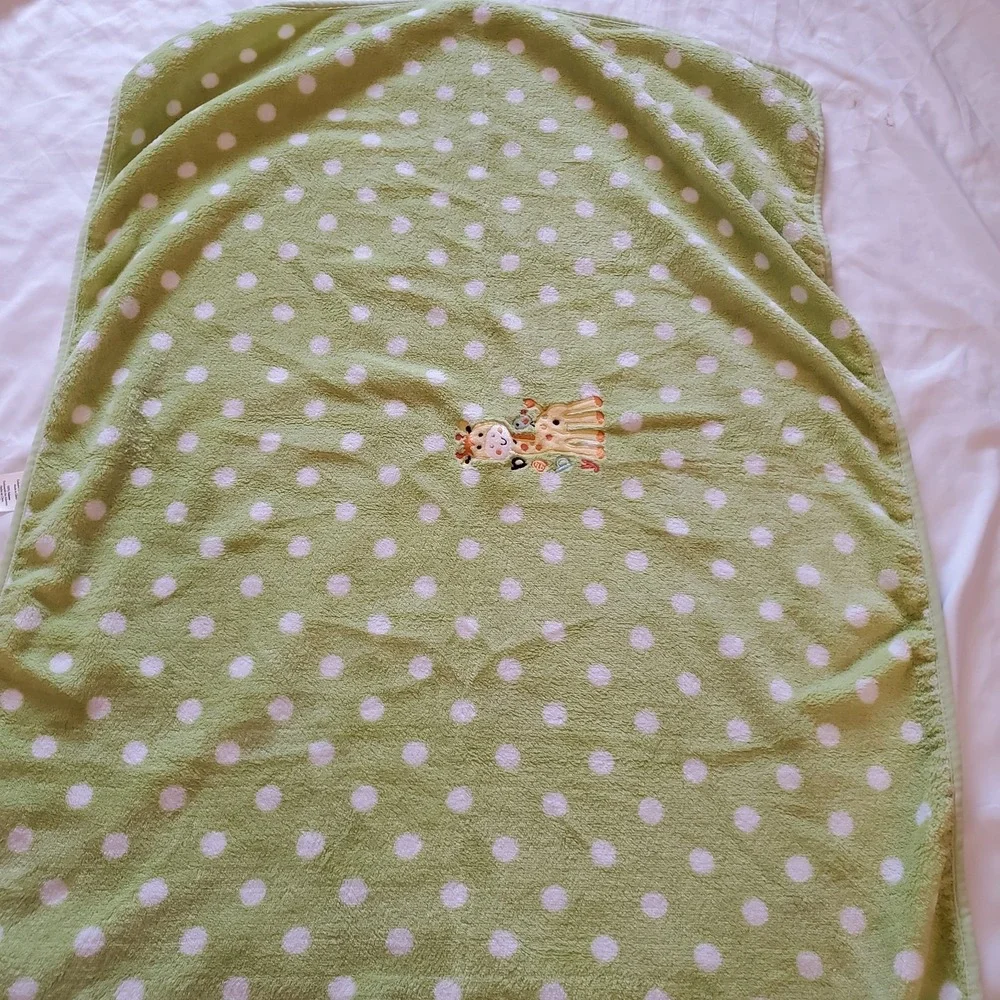 Garanimals Giraffe Baby Blanket‎ Green White Polka Dots Blue Bird Security Lovey